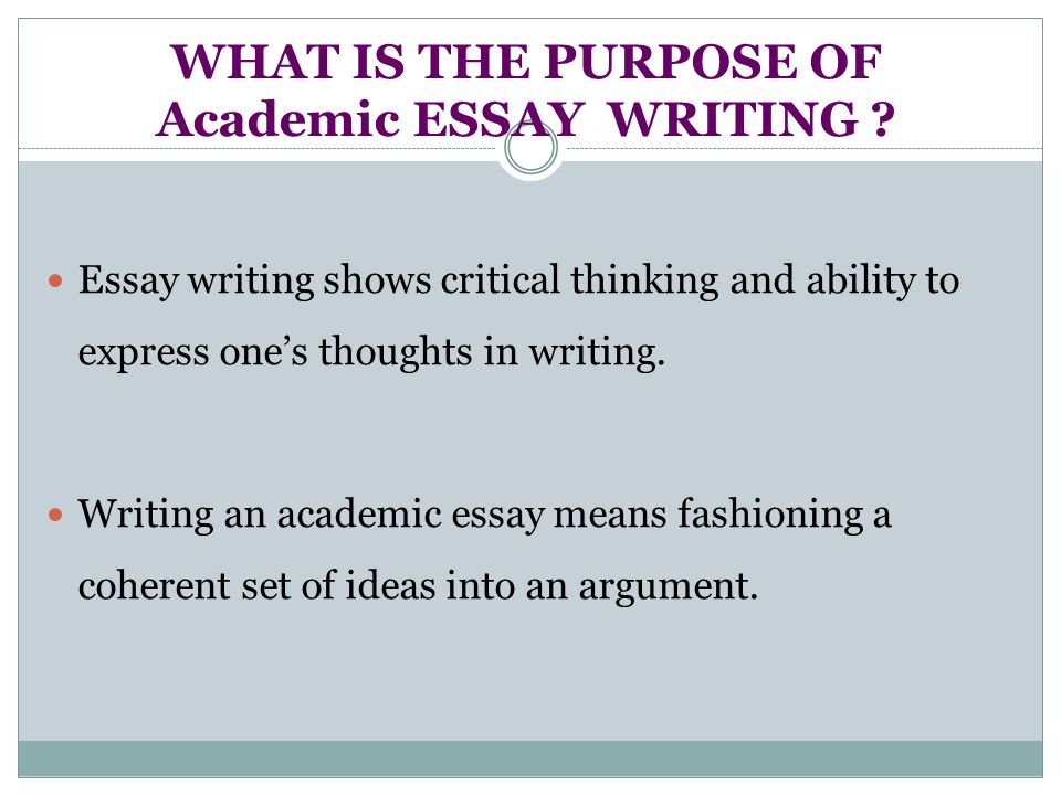 Academic writing essay structure